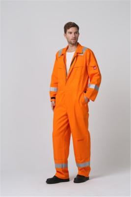 China EN1149 statische Antiarbeitskleidung, orange flammhemmender Overall zu verkaufen