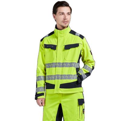 China Dehnen Sie hallo Vis Flame Retardant Jacket Anti aus, das mit Reißverschluss-Schließung statisch ist zu verkaufen