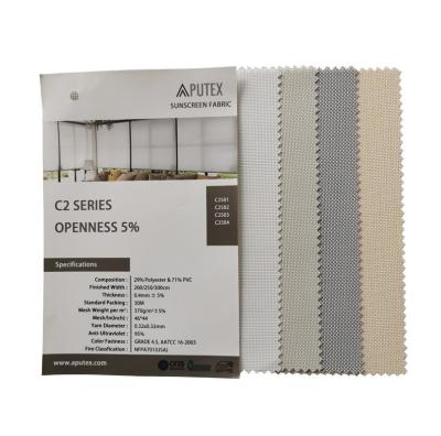 China Roof Blinding 0.4mm Solar Screen Roller Blind Fabrics 5% Openness for sale