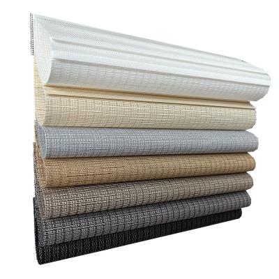 China Custom Grey Heat Resistant Roll Down Window Roller Blinds Shades Zebra Fabric for sale