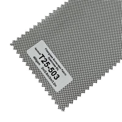 China 0.75mm Polyeste Fiberglass Sunscreen Fabric Twill Weaving 2x2 for sale