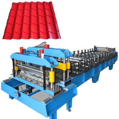 China Construction Double Layer Steel Trapezoidal Color Roof Panel Roll Forming Machine / Mosaic Tile Making Machine for sale