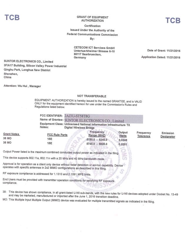 FCC-ID - Shenzhen Suntor Technology Co., Ltd.