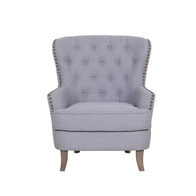 China Comfortable Leisure Chair High Back Velvet Tufted Single Upholstered Wooden Sofa Armchair for sale