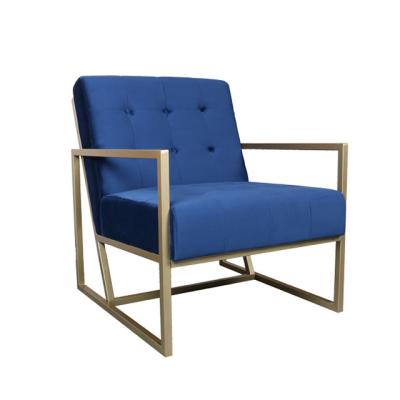 China Leisure Chair Waiting Room Lounge Stainless Steel Shelf Chesterfield Velvet Armchair for sale