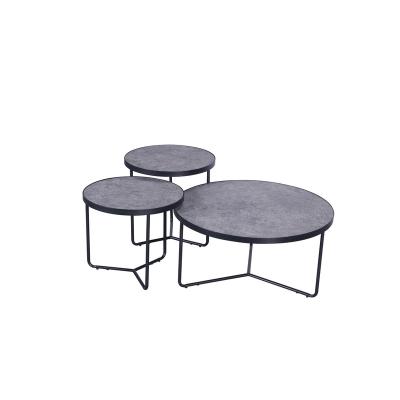 China Simple easy to assemble Indian Style Black And Brown 3-Tier Living Room Wooden Coffee Table for sale