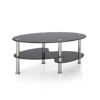 China Simple easy to assemble New Design Modern Low Price Glass Coffee Table with Round Shape 3 Layers Side Table for sale
