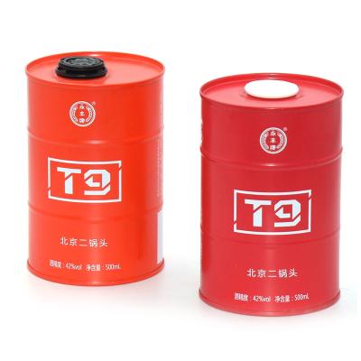 China Recyclable Custom Oil Can Shape Tin Can Tin Box For Vodka Packaging for sale