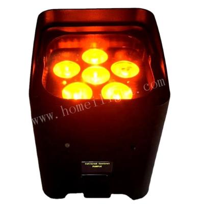 China Wireless LED Par Light DMX 512 6*18w RGBWAUV 6IN1 LED Projection Light for sale