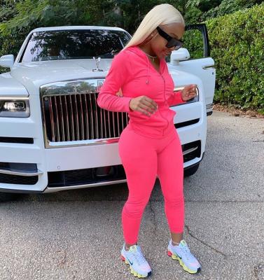 China QUICK DRY Casual Hot Sale Outfits Women Sweat Suit Jogger Tracksuit Two Piece Set for sale