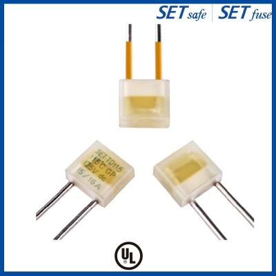 China SET Series Thermal Fuse 15/16A 125V 115℃ SET Radial Alloy Type Fuse Square Box Fuse for sale