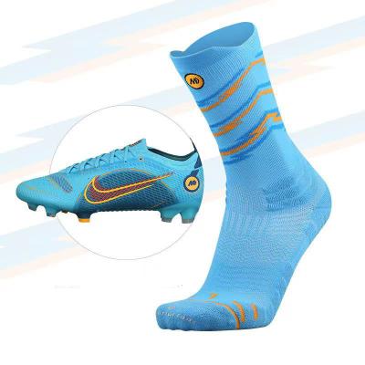 China Breathable Wholesale Custom Anti Slip Long Soccer Football Boots Spandex Nylon Cotton Men Sports Socks for sale
