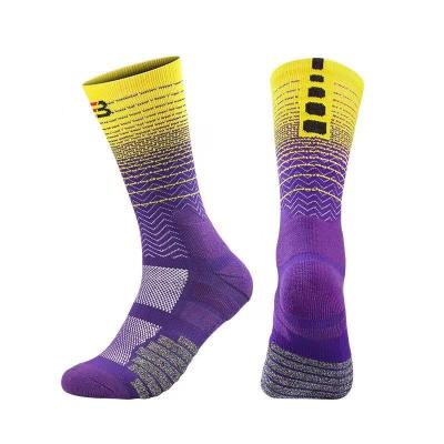 China High Quality Custom Cotton Printed Logo Crew Men Sock Fashion Unisex Basketball Socks Breathable Wholesale for sale