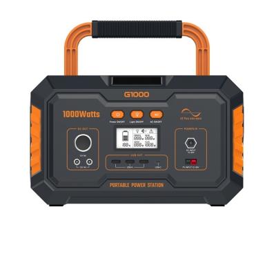 中国 1000W 三重型リチウム電池 G1000 自律運転,キャンプ,携帯型緊急エネルギー貯蔵室外移動電源 販売のため