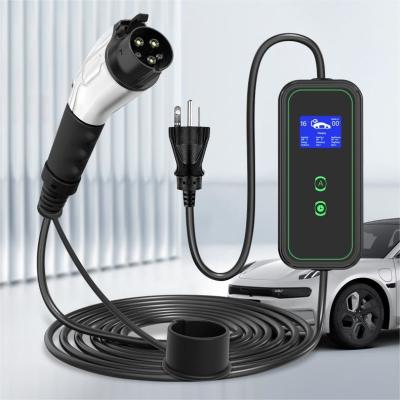 中国 7.4 KW AC 出力 ホーム Ev 充電ステーション ポータブル NEMA 14-50P プラグ 3*6mm Sup2 0.75mm Sup2 ケーブル 販売のため