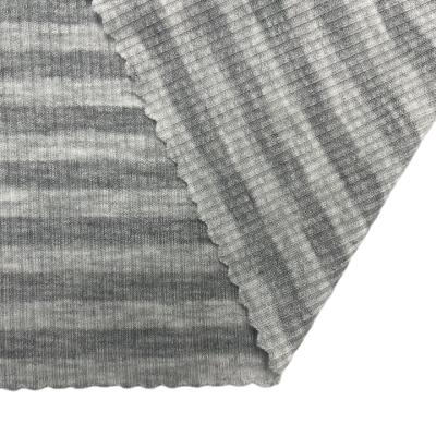 China Anti-bacteria green natural bamboo fabric knitted 200gsm stripe 2*2 rib bamboo fiber fabric for base shirt for sale