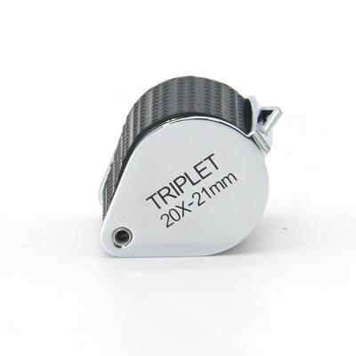 China Lente revestida de borracha de Gem Loupe With 21mm da joia da objetiva tripla à venda