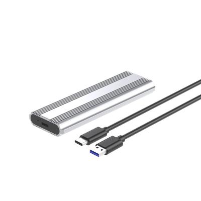 China Aluminum alloy M. 2 Tool free installation of mobile hard drive box NGFF NVME dual protocol solid state drive box for sale