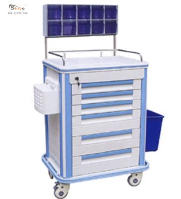 China Traditional Hospital Resuscitation Trolley ABS Resuscitation Trolley ABS Luxury Medical Cart for sale