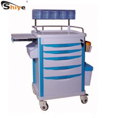 China Factory Price Stainless Steel Traditional ABS Five Drawers Medical Anesthesia Cart TC-502 for sale