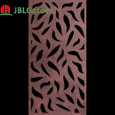 China 2mm Corten Steel Garden Screens Irregular Laser Cut Decorative Panels 38x15cm for sale
