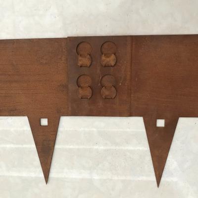 China 1000mm long Corten Steel Lawn Edging Rust Like Rusted Metal Garden Edging for sale