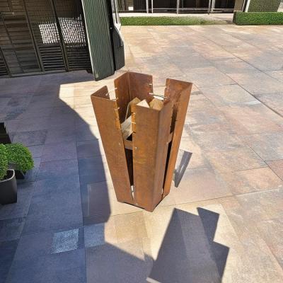 Chine Camin de chauffage en acier Rustique jardin rouge droit Camin de chauffage en acier Corten à vendre