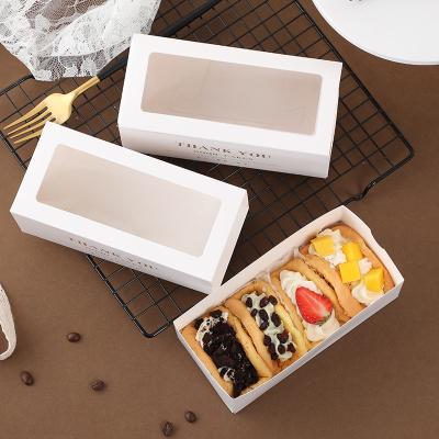 China Samples available takeaway baking packaging white drawer carton food box small cake custom boxes with logo packaging for sale