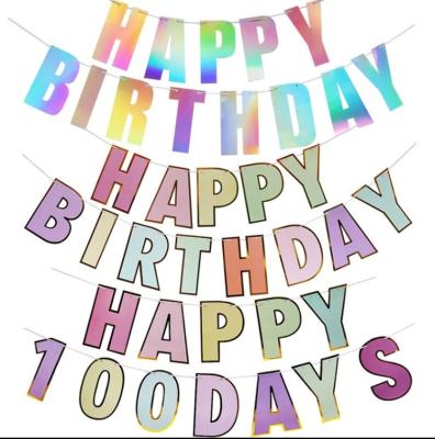 China pastel macaroon paper banner garland fan party decoration happy birthday party set for sale