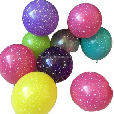 China Wholesale 12inch latex balloon party decoration high quality printing star printed assorted color balloons for sale