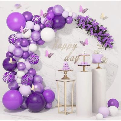 China Amazing happy birthday party purple balloon garland arch kit for sale