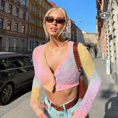 China Amazon Breathable Best Seller Streetwear Knitted Cotton Women Casual Street Style Long Sleeve Crop Tops for sale