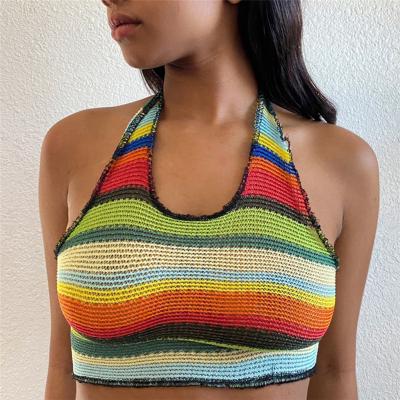 China Original Summer Street Fashion Casual Warm QUICK DRY Tight Vest Skinny Basic Knitted Tank Tops for sale