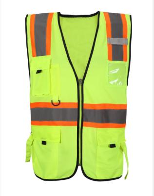 China Yellow High Visibility High Visibility Vest Reflective Safety With Reflective Brand Cheap Safety Working Vest for sale