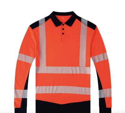 China Hi To Know Wholesale High Visible Orange Fashion Comfortable Men Safety Reflective Polo Shirt for sale