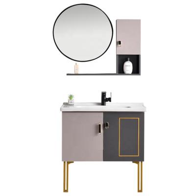 China Environmental Friendly Modern Bathroom Cabinet Free Standing Style Bathroom Vanity Unit Rustic Cabinet for sale