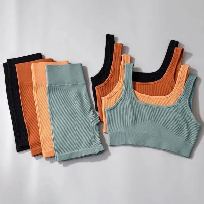 China Breathable Sport Leggings And Top Set Yoga Equipments For Women Sportswear Clothing Gym Sets 2 Pieces for sale