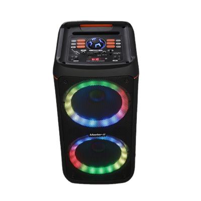 China LED Flashing Light Dual 8 Inch 100w Power Boom Stereo Sound Party Box Music Equipment With Amplifier Professional Led Mobile Karaoke Speaker for sale