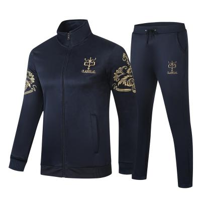 China 2023 QUICK DRY border hooded young men's cashmere sports suit leisure coat solid color thickened two-piece suit for sale