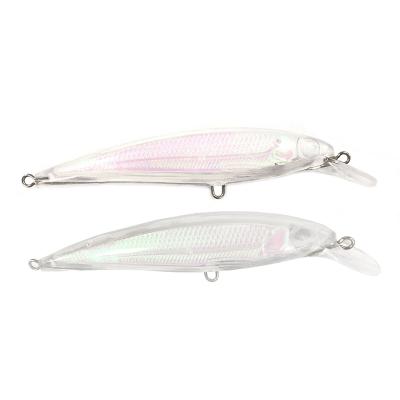 China ABS Plastic Fishing Lure Blanks Minnow 11cm Long Unpainted Fishing Lure White 12 Grams Fishing Lures Unpainted for sale