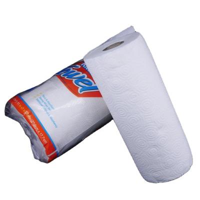 China Hotel And Home High Quality White Hygienic Embossed Cleaning Paper Towels Roll for sale