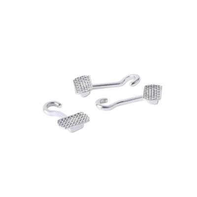 China Orthodontic Sliding Crimpable Hook Rectangular Base 4.5mm 5.3mm Size 10 Pcs Per Pack for sale