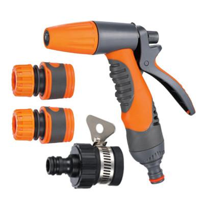 China Set of Plastic Rear Trigger Control Garden Spray Nozzle with Hose Connectors and Universal Tap Adaptor for Gardening Irrigation and Car Washing for sale