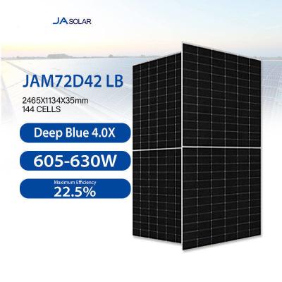 Cina JA Solar JAM72D42 605-630/LB 144cell 16BB tipo N TOPCON Bifacial Double Glass Solar Panel 630W 615W in vendita