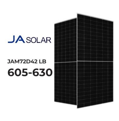 China 182mmx182mm Celgrootte 605W 615W 625W US Stock JA N Type Bifacial Dual Glass Zonnepaneel Te koop