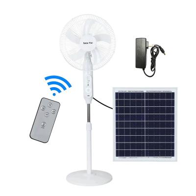 China Hot Sell Africa Energy Power Station Powered 18 Inch Rechargeable Standing Water Spray Mist Solar Fan With Solar Panel for Home for sale