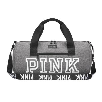 China PINK Waterproof Weekender Fashion Travel Overnight Bag Large Carry On Duffel Bag For Men Women Gray for sale