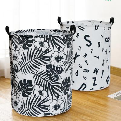 China 2021 New Minimalist Design Cotton Clothes Laundry Hamper Dirty Waterproof Foldable Baskets Laundry Storage Baskets for sale
