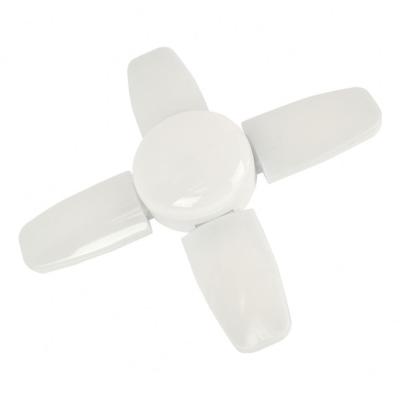 China Residential Indoor Plastic Foldable Mini 4 1 White Flower Blade Fan Led Bulb for sale