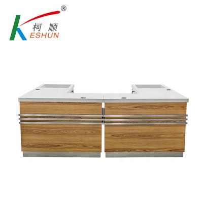 China Supermarket checkout counter retail store cash design wooden supermarket checkout counter for sale for sale